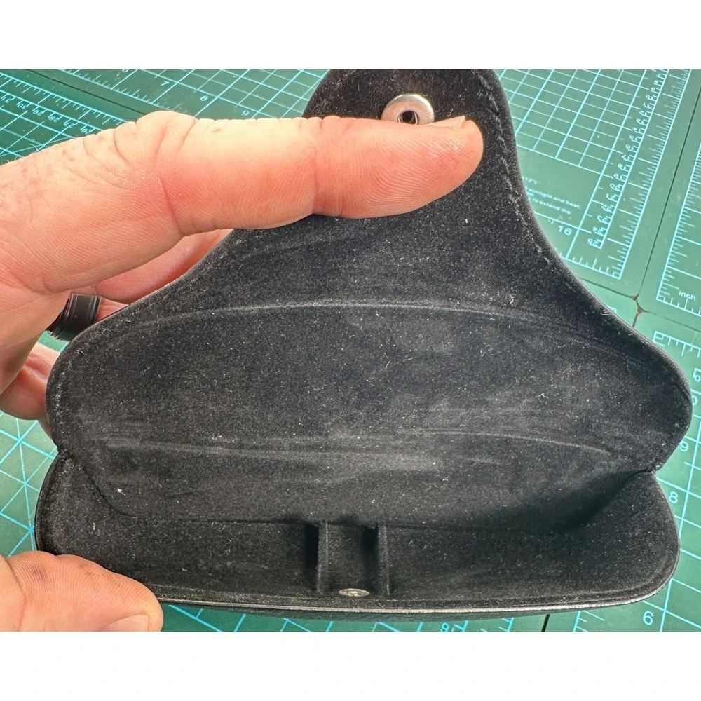 Ray-Ban Black Pebbled Leather Sunglasses Case Snap Close Luxottica Eyewear Case